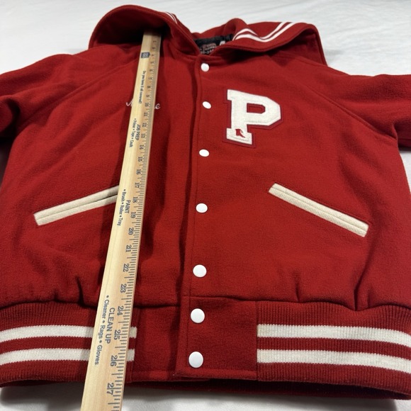 VTG All Star Pacesetters Varsity Jacket Women M Red White 100% Melton Wool USA - Picture 8 of 8